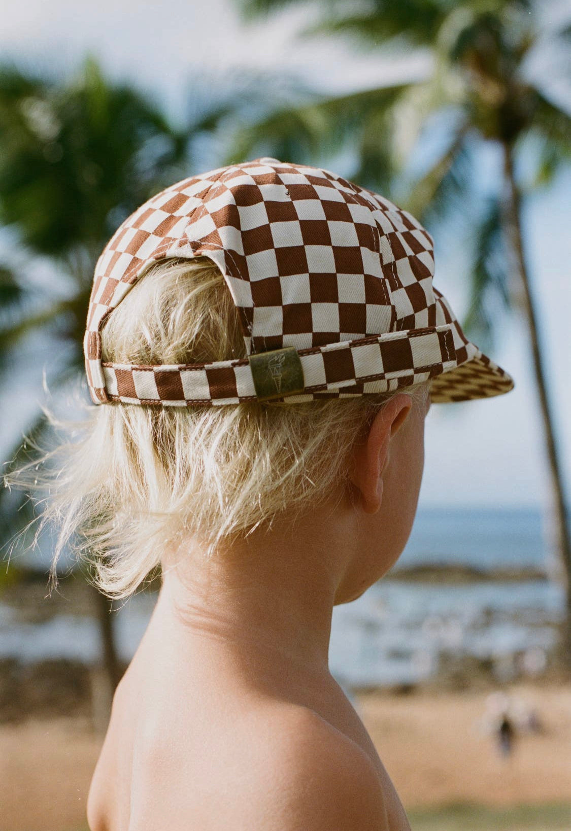 Checkerboard Field Trip Hat in Rust