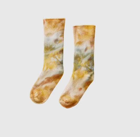 Ice-Dyed Kid Socks in Desert Waves