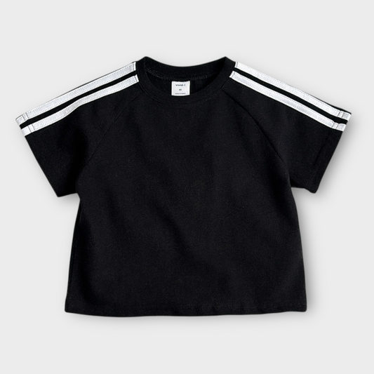 Double Stripes Tee in Black