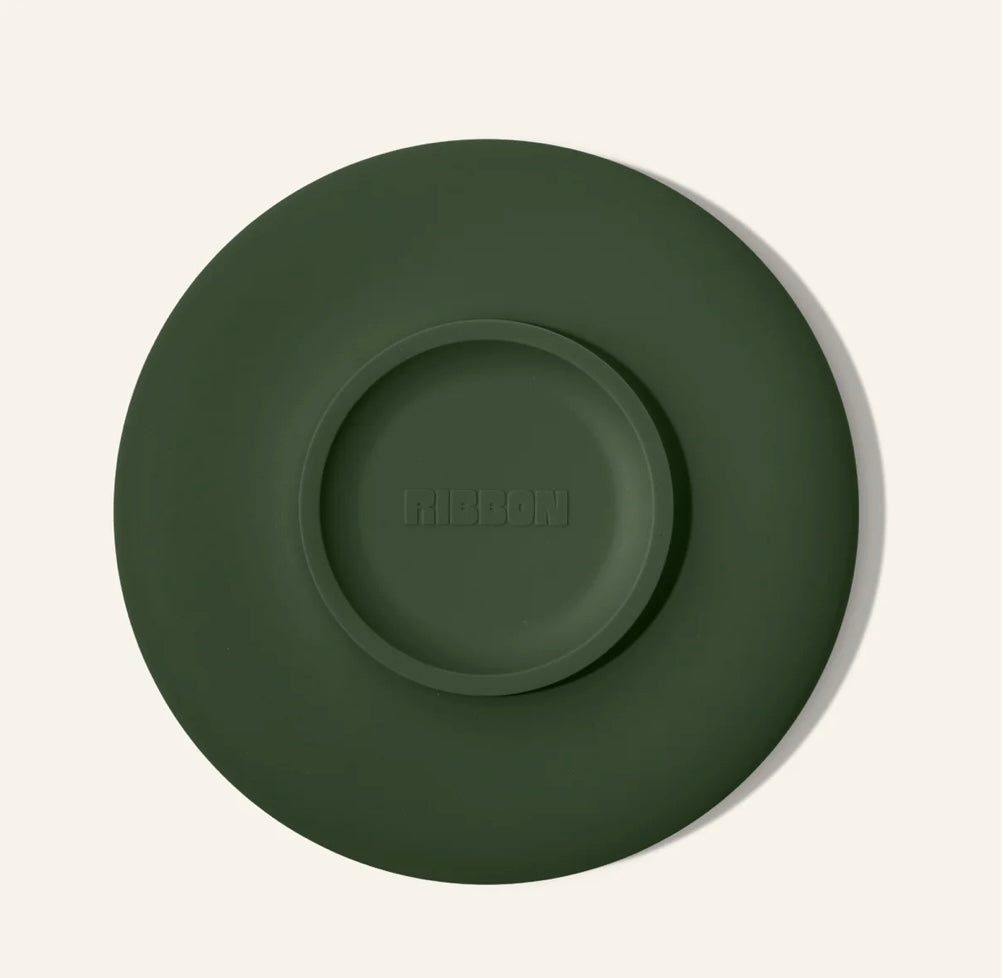 bottom of ribbon kitchen co everyday silicone plate color roasted kale microwave safe dishwasher safe food grade