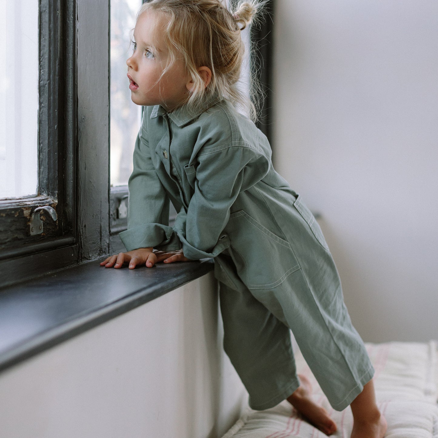 Western Overalls in Sea Green