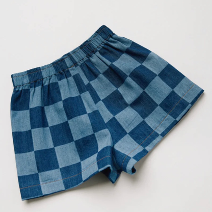 Frankie Checkerboard Denim Short