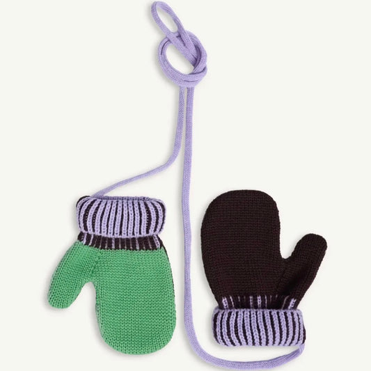 Green and Brown Merino Mittens