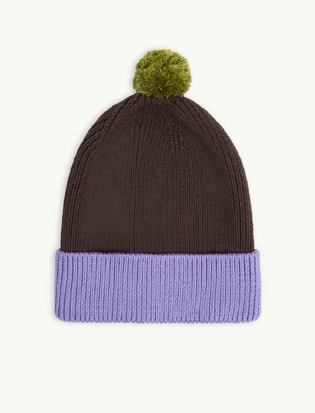 Organic Cotton Beanie Lilac and Brown