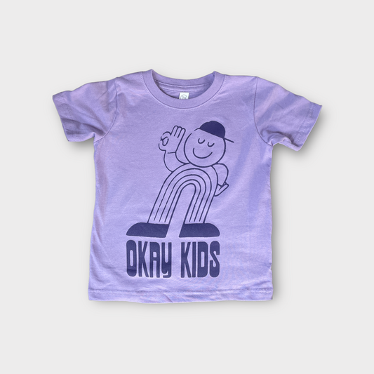 Okay Kids Logo Tee in Lavender