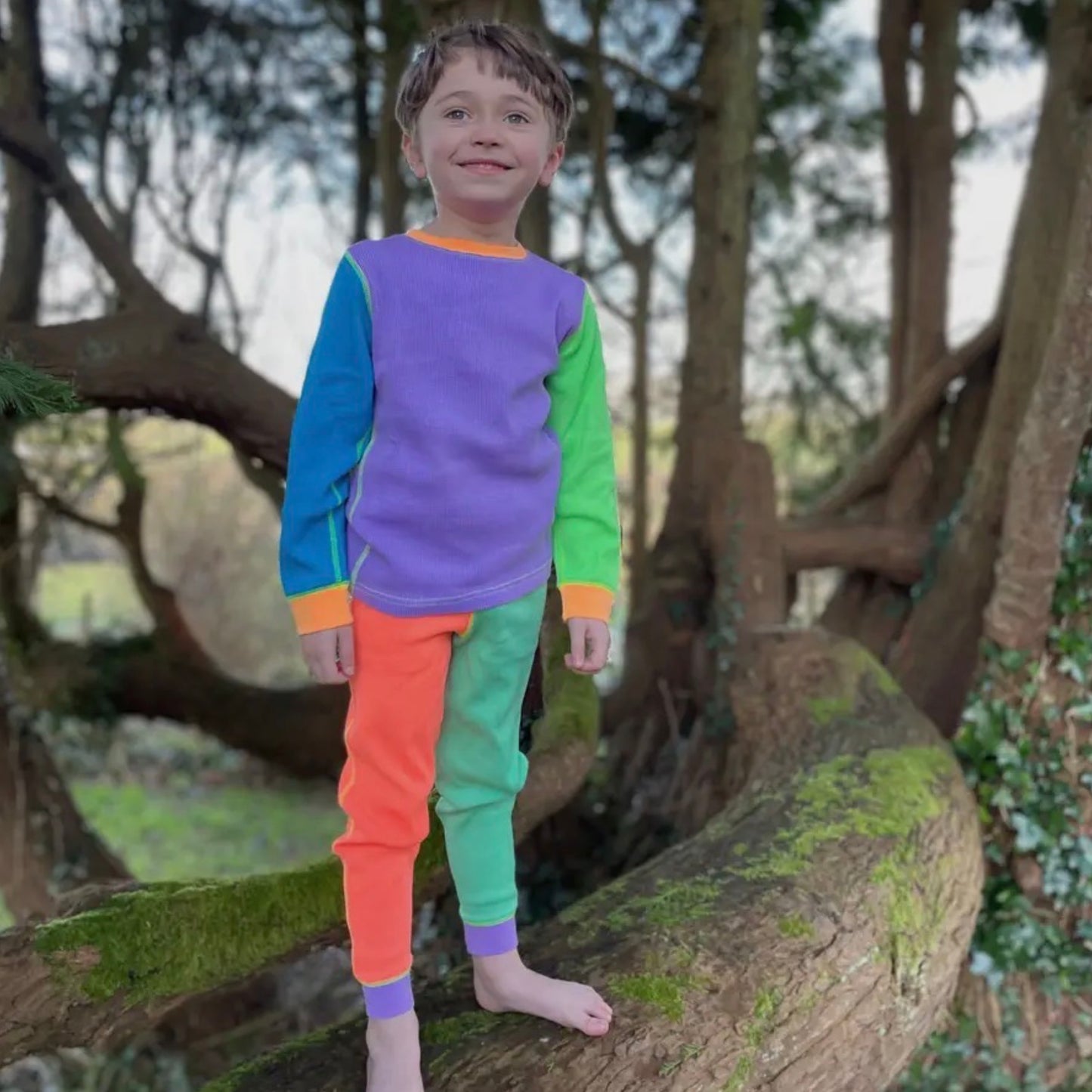 Colorblock Waffle Cotton Set