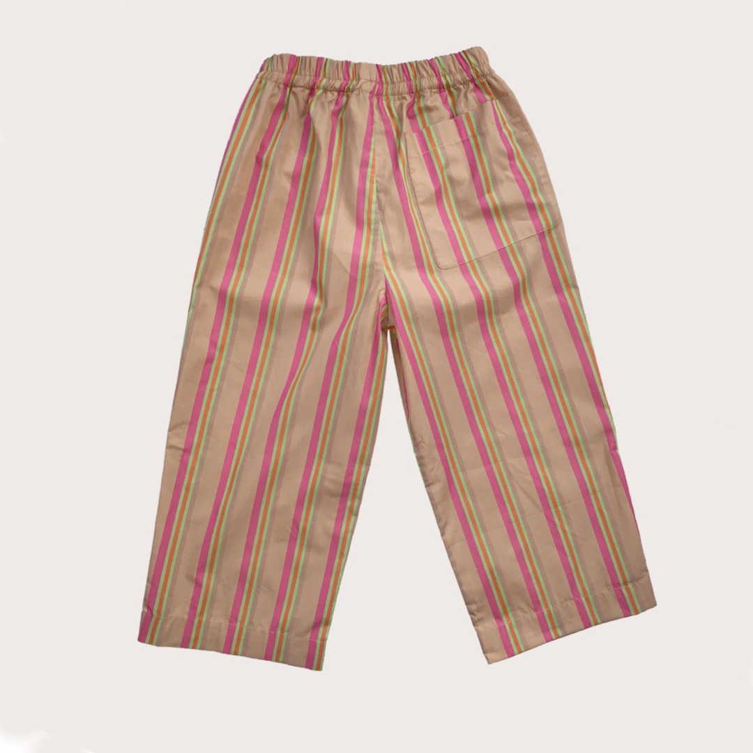 EVER WIDE LEG COTTON STRIPE TROUSERS