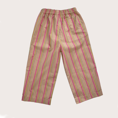 EVER WIDE LEG COTTON STRIPE TROUSERS