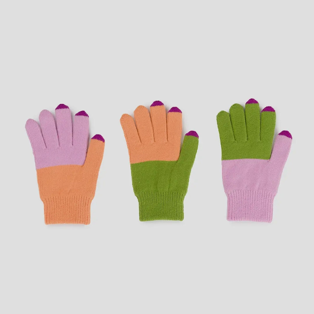 Kids Pair & Spare Gloves Peach Lilac