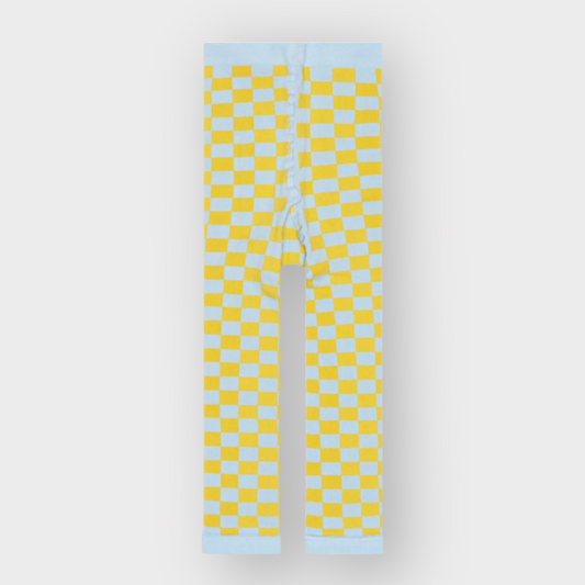 yellow blue checkered kids leggings hansel from basel