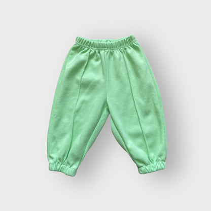 front view sweatpants piping bright green comfy kids