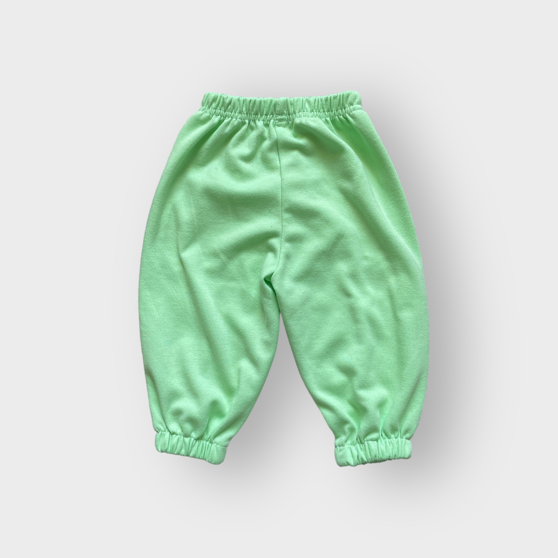 back view kids bright green comfy sweatpants