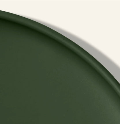 detail of ribbon kitchen co everyday silicone plate color roasted kale microwave safe dishwasher safe food grade 