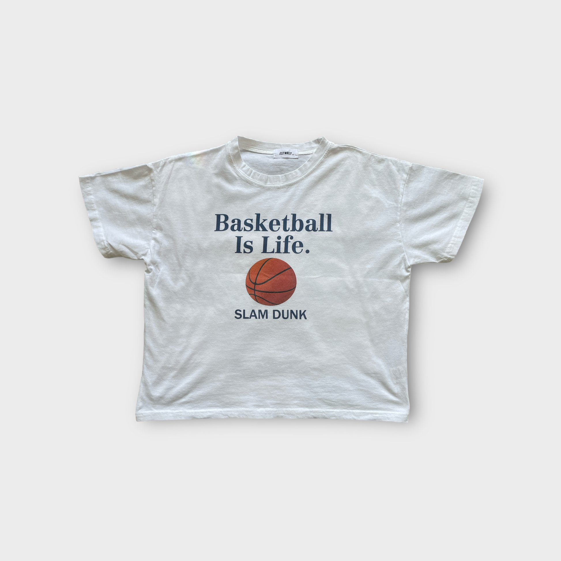 white basketball tee kids oversized slam dunk