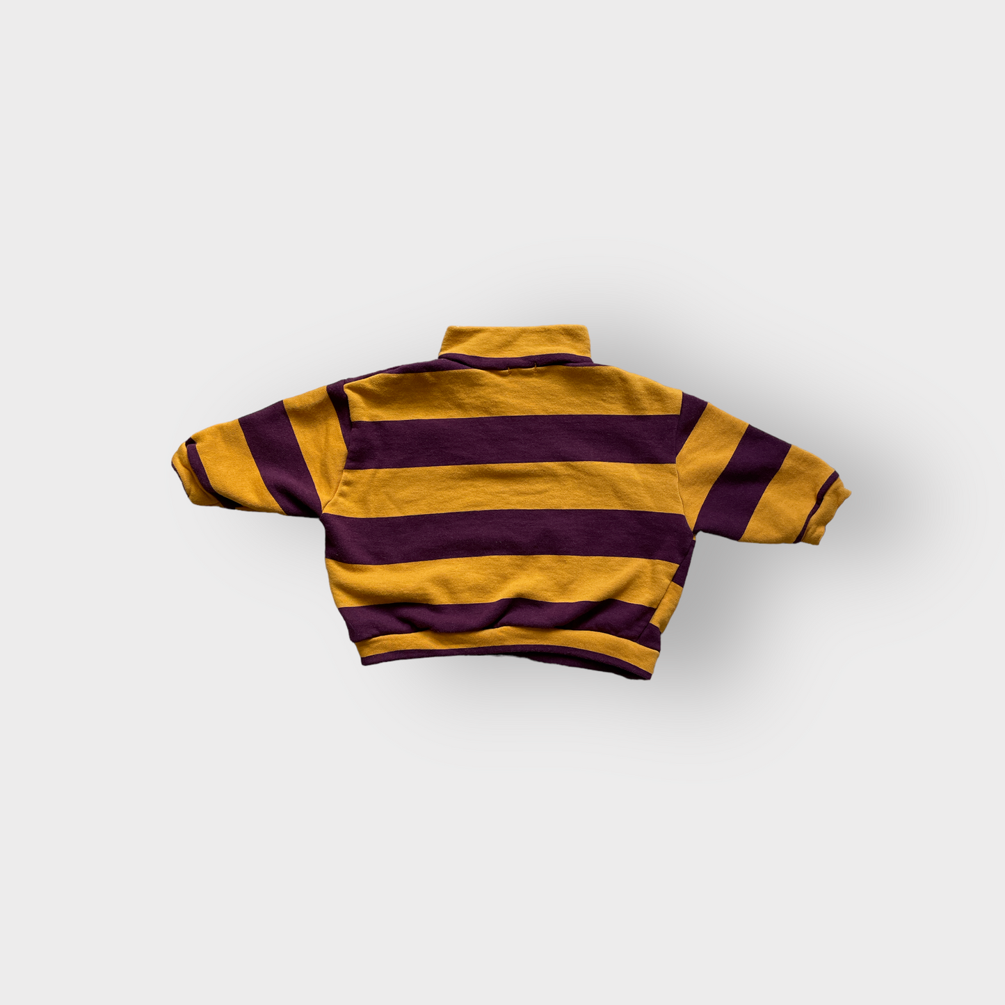 back view kids striped sweatshirt maroon mustard cotton 