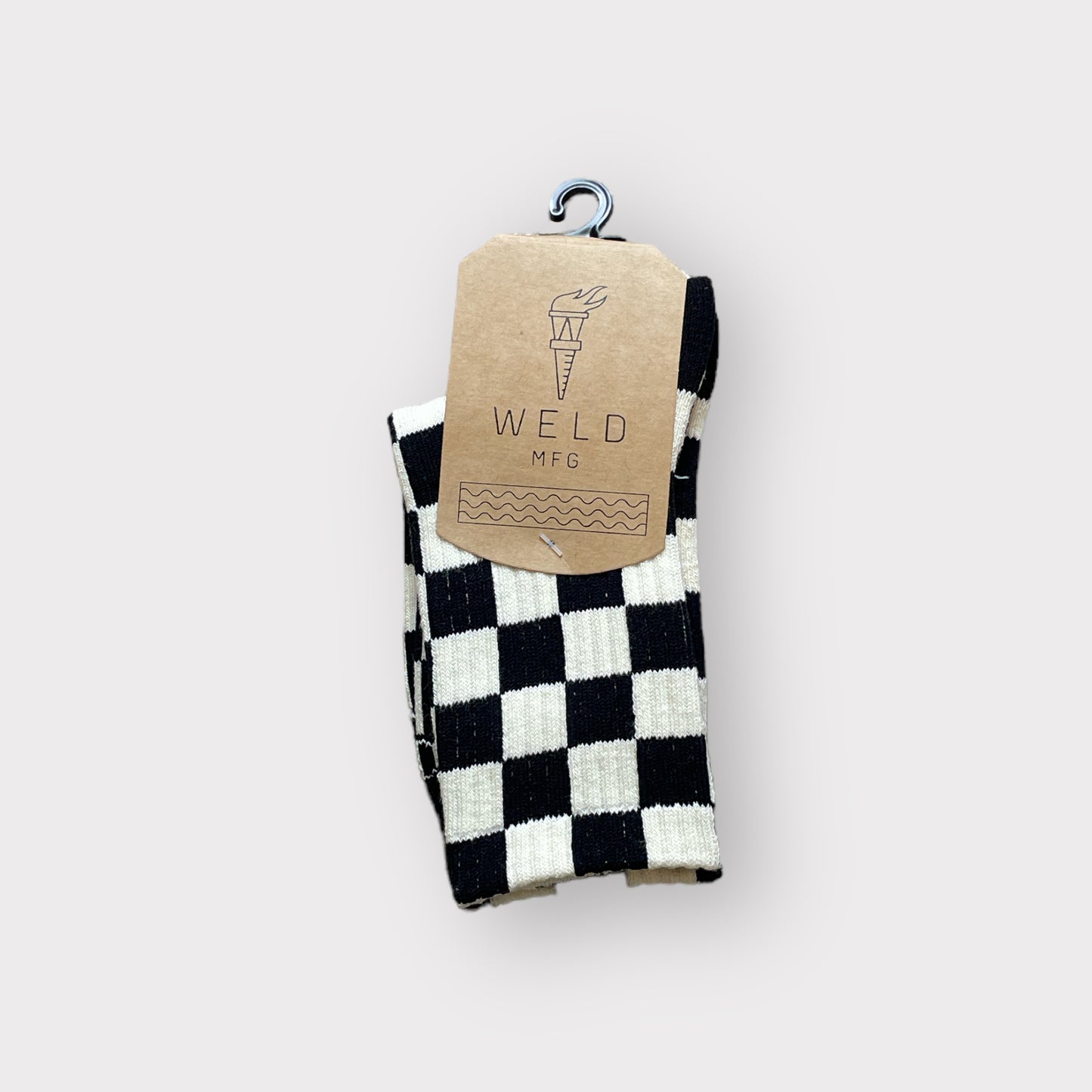 kids cotton black white checkered socks